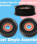 Premium Replaceable Drive Belt Idler Pulley 88909590 for Chevy Buick GMC Cadillac, features durable black rubber construction.