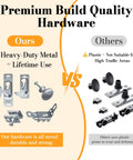 Comparison of premium build quality hardware, showcasing heavy-duty metal parts versus plastic components for durability.