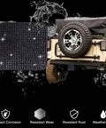 Black Rhinestone Trailer Hitch Cover For 2 Inch Receivers on SUV, waterproof design showcased.