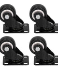 Jauarta Caster Wheel, Heavy Duty 40mm Diameter, set of four, durable black PVC wheels on metal brackets.