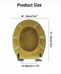 Pretty Dang Stylish Sparkle Finish Soft Close Toilet Seat For Elongated Bowls size dimensions 36cm by 42cm with adjustable hinges.