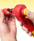 Hand holding ratchet from VDE 1000V Insulated Tools Set 42Pcs with IEC 60900 certified electrical safety