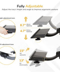 Adjustable Under Desk Keyboard And Mouse Tray Smooth Glide Platform with height and tilt adjustment features.