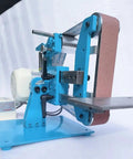Heavy Duty Electric Belt Sander 750W Woodworking Workhorse with 915x50mm belt, blue steel frame and powerful motor.