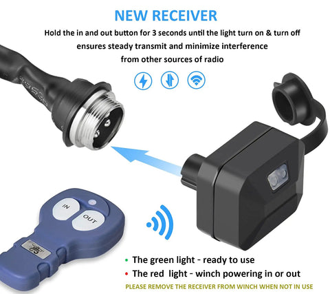 Beefy 4500 Pound Winch Kit With 12V Power And 45 Foot Synthetic Rope For UTV Recovery wireless remote setup view