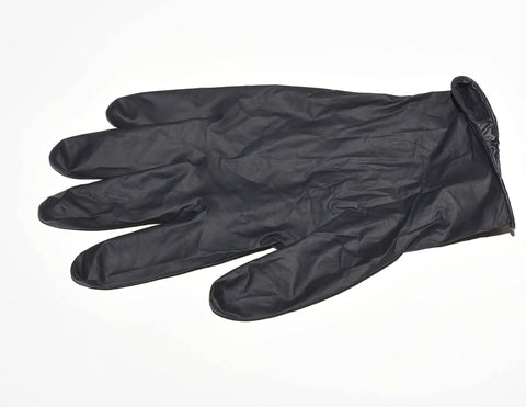 Nitrile Disposable Gloves Extra Large Black Powder Free Industrial Grade Latex Free Dispenser Pack 100 Count For Auto Shops Cops And Tattoo Pros Puncture Resistant Comfortable With High Elasticity shown flat on surface