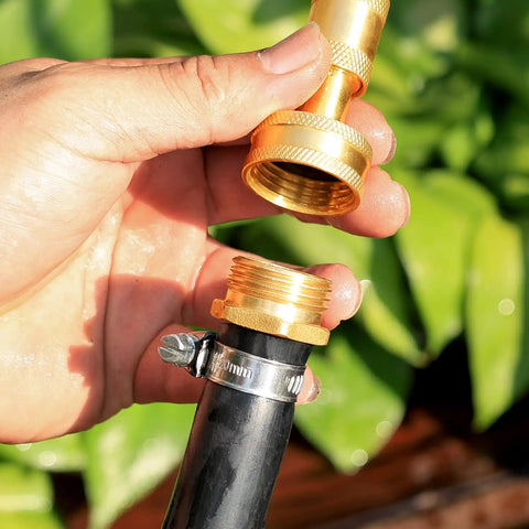 Garden Hose Repair Fittings With Clamps Pro Grade Heavy Duty Fits Three Quarter Inch Or Five Eighth Inch Brass Male Thread