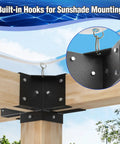 4x4 Pergola Brackets Kit 4 Way Corner Brackets For Gazebos And Patios Heavy Duty Wood Post Supports with built-in hooks