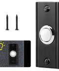Glow Up Metal Doorbell Button With LED Light Up Night Visibility Wall Mounted Door Bell Switch Replacement For Home and Garage Doors Two Point Seven Inch Black Finish with screws