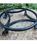 15 Inch Plant Caddy With Wheels Heavy Duty Construction Supports Up To 300 Lbs With Brakes, round iron frame with swivel casters
