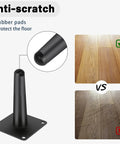 Oblique Tapered Metal Furniture Legs Set of 4 for Sofas and More with anti-scratch rubber pads protecting the floor