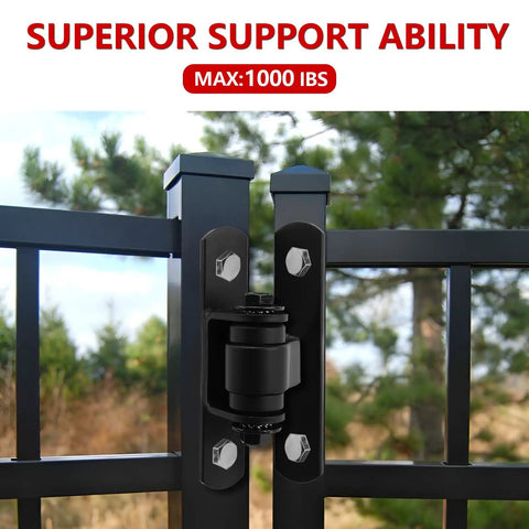 2 Pack Beefy Heavy Duty Outdoor Gate Hinges With Sealed Bearings Bolt On Design For Large Heavy Driveway Gates Adjustable Yoke Pivot 1000 lbs