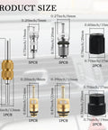 Pro Grade All In One 17 Piece Car AC Valve Core Kit For R12 To R134a Conversion Universal AC Valve Service Set product size chart