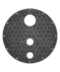 Heavy Duty Sewage Basin Cover For 28 Inch Basin, Fits 24 Inch Basins, 12 Bolt, Gas Radon Odor Tight, Polyethylene Structural Foam, Black, Model SF24S Pro Grade, top view