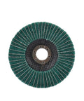 Versatile Non-Woven Flap Polishing Wheel Disc For Angle Grinders To Smooth Metal Wood And DIY Home Projects With Sandpaper Finish In Vibrant Green, circular design, abrasive layers.