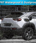 Portable Two In One Level 1 And Level 2 Electric Charger 32 Amp Adjustable 240 Volt Plus 110 Volt Support charging in rain.