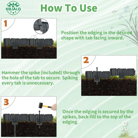 How to use Easy Install Garden Edging Border With Anchoring Spikes For DIY Yard Landscaping step-by-step guide.