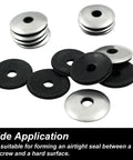 Biaungdo washer assortment: black neoprene/EPDM rubber washers and silver stainless steel washers for screws
