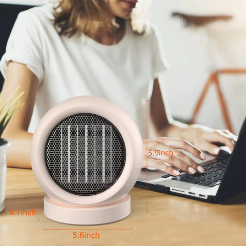 Portable Desk Space Heater 600W Energy Efficient Indoor Use Quiet Safe for Home and Office UL Certified Auto Shut Off Overheat