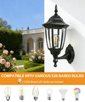 Outdoor Wall Lantern Sconce Light Black Plastic Exterior Waterproof Fixture For Front Door Garage Patio Bulb Included All Weather Porch Lighting With Modern Black Finish And Easy Mount Wall Mount shown with garden background