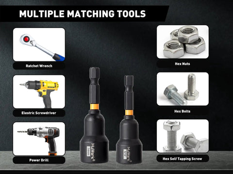 29 Piece Magnetic Nut Driver Set With SAE And Metric Bits, Magnetic Bit Holder, Quick Release Extension, and matching tools.