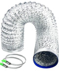 4 Inch Flexible Fire Resistant Aluminum Dryer Vent Hose With Stainless Steel Clamps For Tight Spaces In Dryers Bathrooms Workshops Grill Rooms And Grow Tents No Fuss Installation