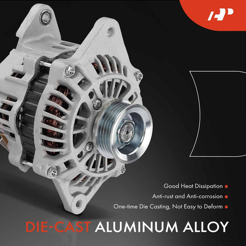 Heavy Duty Alternator For Subaru Forester 1998 And Impreza 1997 To 1998 1.8L 2.2L 2.5L 12V 75A 5 Groove Clockwise Pulley Replace 23700AA290 A002T37391A Premium Replacement front view