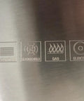 Hella Durable Stainless Steel Stovetop Espresso Maker For Rich Coffee Brews That Goes Hard On All Burners Including Induction Tops showing stove compatibility symbols.