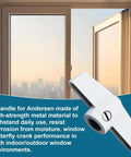 Casement Window Crank Handle For 11/32 Inch Splines With T Handle and Butterfly Wing Nut shown with open window view
