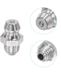 Two Pack Stainless Steel Straight Grease Fittings One Quarter Inch Twenty Eight Thread For Hydraulic Lubrication Heavy Duty