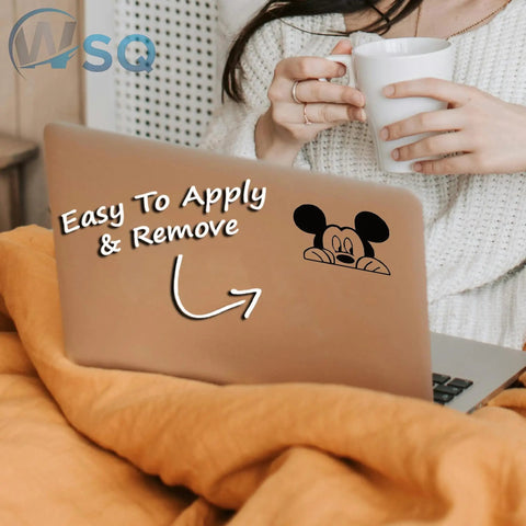 Two Pack Cute Peeking Mouse Wall Decal Vinyl Sticker 3.5x3.5 Inches For Light Switch Windows Cars Trucks SUVs Vans Bumpers Laptops