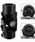 Three Quarter Inch Round Universal Joint For Steering Shaft Black U Joint With 35 Degree Operating Angle And 83 Mm Total Length Beefy Built For 4000 RPM Heavy Duty 40Cr Alloy Steel With Premium Needle Rollers, 3/4" round