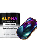 Fresh Shop Grade Superflake Colorshift Basecoat Paint Gallon Ready To Spray With Slow Reducer Binder For Custom Rigs Delivering Dope Shiftin Shades and color sample.