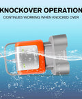 Powerful Submersible Water Pump Kit In Orange With 2800 GPH Flow, 25 Ft Lift, 1/2 HP Motor, Knock Over Operation Feature
