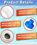 All In One 8 Piece Water Jet Connector Kit For Above Ground Pools With Skimmer Hose And Adapter B Outlet Strainer Grid Inlet Nozzle