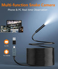 4.3 Inch Industrial Endoscope Borescope With 16.5 Ft Cable, 1080P HD Camera, IPS Display, Real Time Analysis, One Click Photo And Video Capture For Home And Pro Inspections, black cable with USB connectors