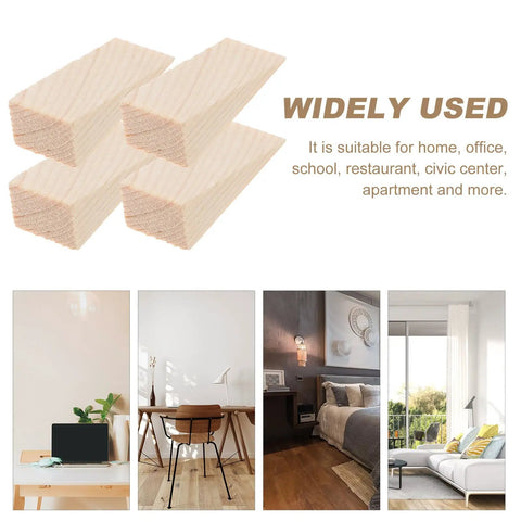 Heavy Duty Wooden Door Stopper Wedges Set of 5 No Slip Triangular Door Holders for Home, Office, Store, Commercial Use