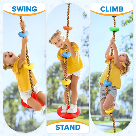 Climbing Rope Tree Swing With Platforms And Seat For Kids Kid-Friendly Outdoor Playground Accessories With Hanging Straps