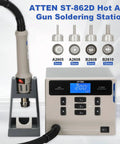 1000W Lead Free Hot Air Soldering Station with digital display and various nozzles for SMD desoldering and PCB repair