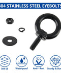 12 Pack M6 Stainless Steel Eye Bolts With Nuts And Washers, Heavy Duty Lifting Eyebolts For Rigging Machinery Marine And Garage Use, Built Tough 41.5mm By 26.8mm Overall Size And M6x12mm Thread. 304 stainless steel eye bolt with nut and washer