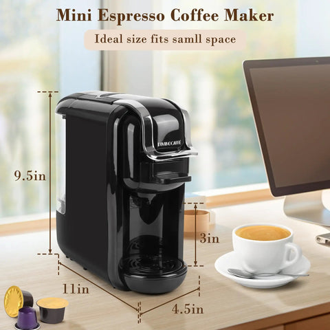 3 in 1 Espresso Maker For Nespresso Pods Lavazza Blue And Expert Capsules Plus Ground Coffee 19 Bar Pressure on desk