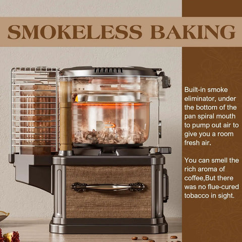Kickstart Your Daily Ritual With This Solid Home Coffee Bean Roaster Offering Exact Heat Control And Swift Automatic Peeling For Zero Hassle Barista Quality Cups At Home, featuring smokeless design and built-in smoke eliminator.