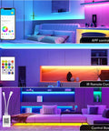 Bluetooth App Controlled Color Changing LED Strip Lights 150 Ft Rope Light Kit Sync With Music For Bedroom Multicolor Tape