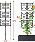 Heavy Duty Outdoor Garden Trellis For Climbing Plants 2 by 6.2 ft tall 24 rib steel frame with plastic coating, with plant