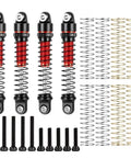 28mm RC Oil Shocks 4 Pack Aluminum Shock Absorbers For 1 To 30 Axial SCX30 with red springs and screws