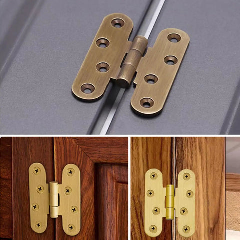 Rock Solid Polished Brass Cabinet Hinges 270 Degree Super Open Angle Door Hardware Heavy Duty Stamped Design No Sweat Setup Includes Flat Head Screws Pair Premium Grade