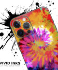 Full Body Skin Wrap Kit for iPhone 11 With Spiral Tie Dye Design showing vibrant colors and slick lightweight protection.