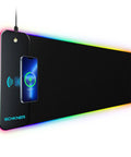 RGB Gaming Mouse Pad With 15W Wireless Charging, Massive 800x300x4mm Desk Mat, 10 Light Modes, Non Slip Rubber Base