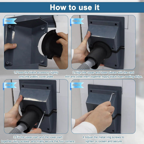 How to use Built Tough HVAC Wall Penetration Cover And Line Set Cover Kit crafted from UV resistant ABS in four clear steps.