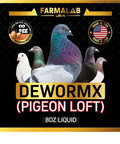 Extra Strength Pigeon Dewormer Liquid For Birds 60ml label with pigeons and ingredients list